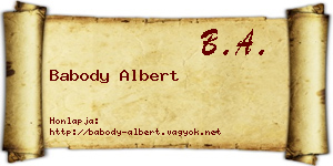 Babody Albert névjegykártya